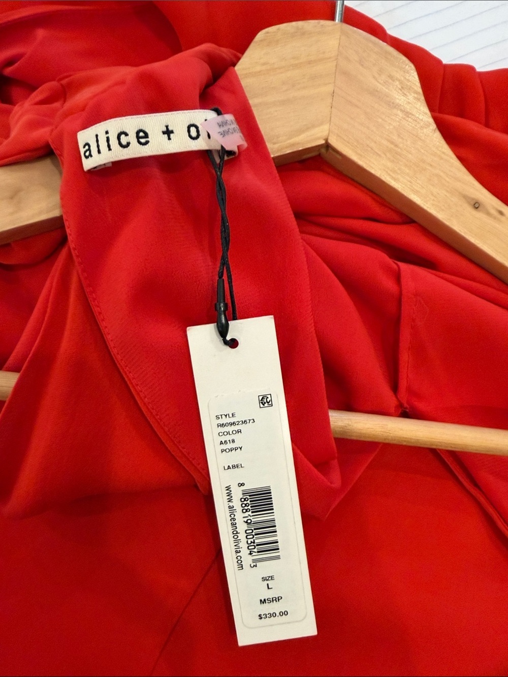 NWT Alice + Olivia Sleek Sleeveless Red High-Neck Dress - Picture 5 of 10